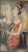 Давид Хабулиани, "Девушка с цветами", х.м., размер 85х50